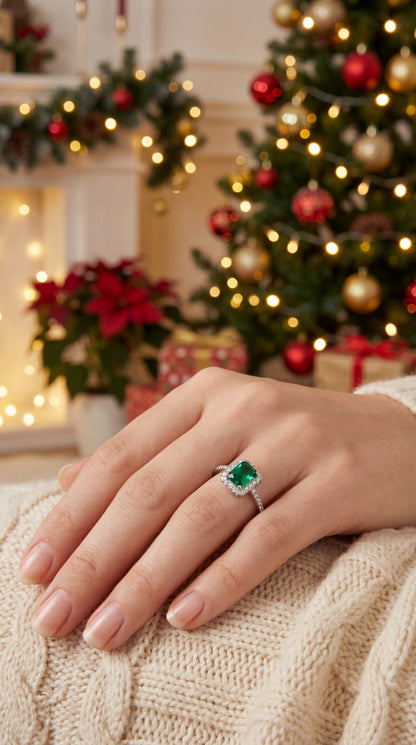 Anello Pietra Verde in Argento