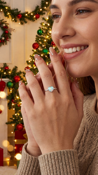Anello cuore di perla Argento