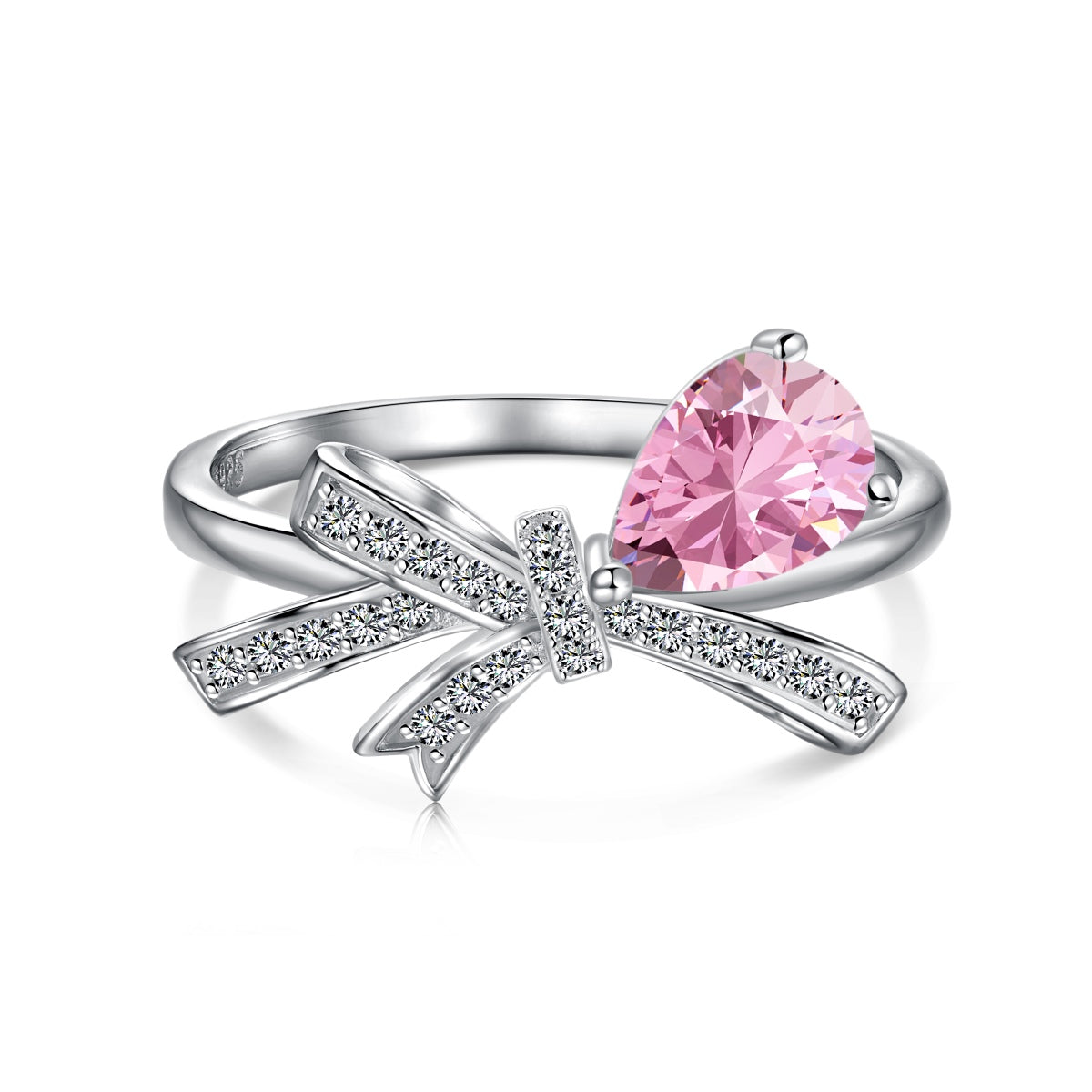 anello argento lady pietra rosa