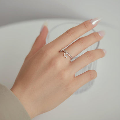 anello argento lettera g