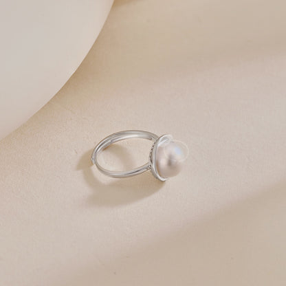 anello con perla di fiume