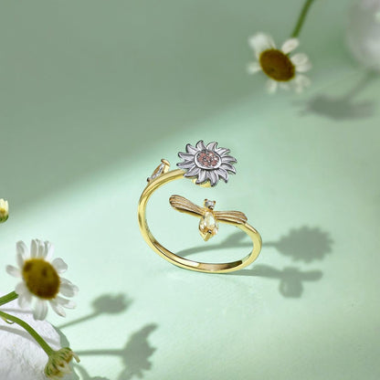 anello_donna_girasole_placcato_oro - cucciolagioielli