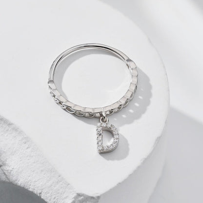 anello donna iniziali d in argento 925