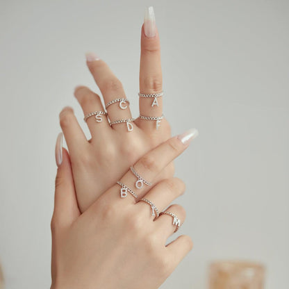 anello donna lettera a 