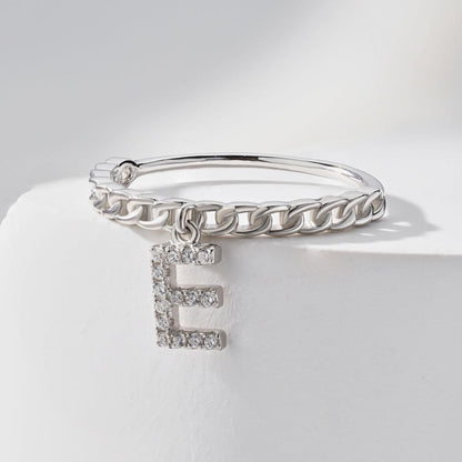 anello donna lettera e