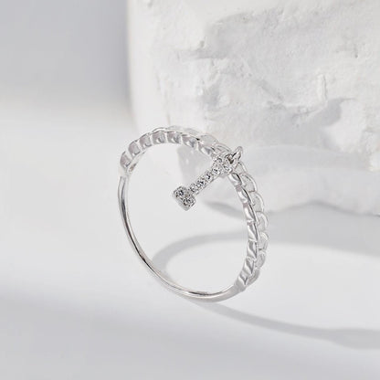 anello donna lettera i in argento