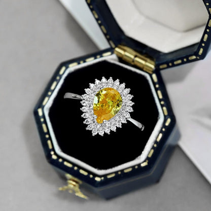 anello in argento donna pietra gialla Cucciola Gioielli
