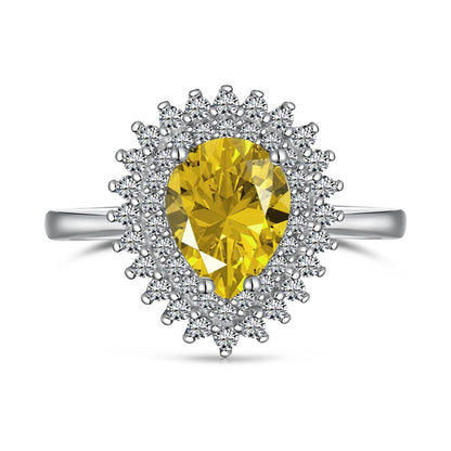anello donna pietra gialla in argento 925 cucciola gioielli