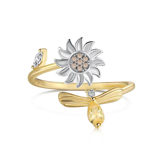 anello_girasole_in_argento_regolabile - cucciolagioielli
