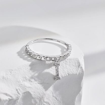 anello in argento 925 iniziali i