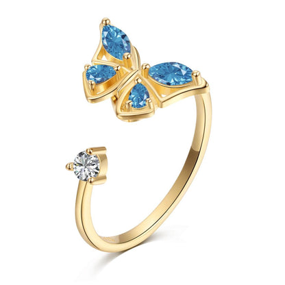 anello_in_argento_farfalla_oro_antistress - cucciolagioielli
