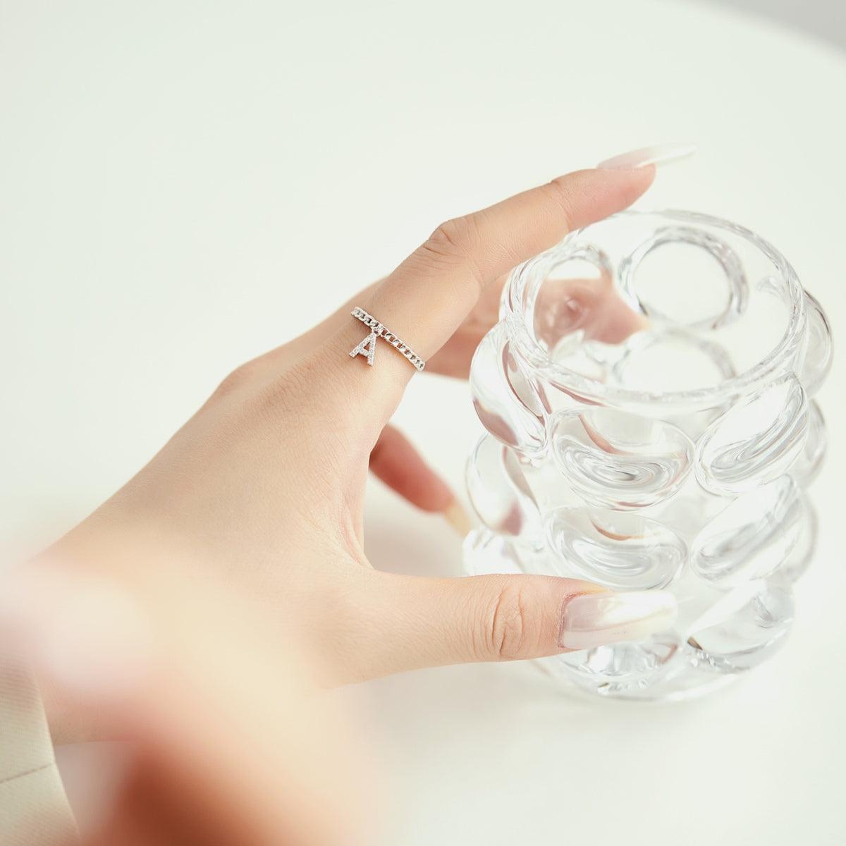 anello lettera a in argento 925