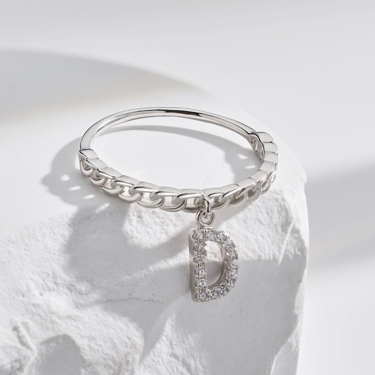 anello lettera d pendente