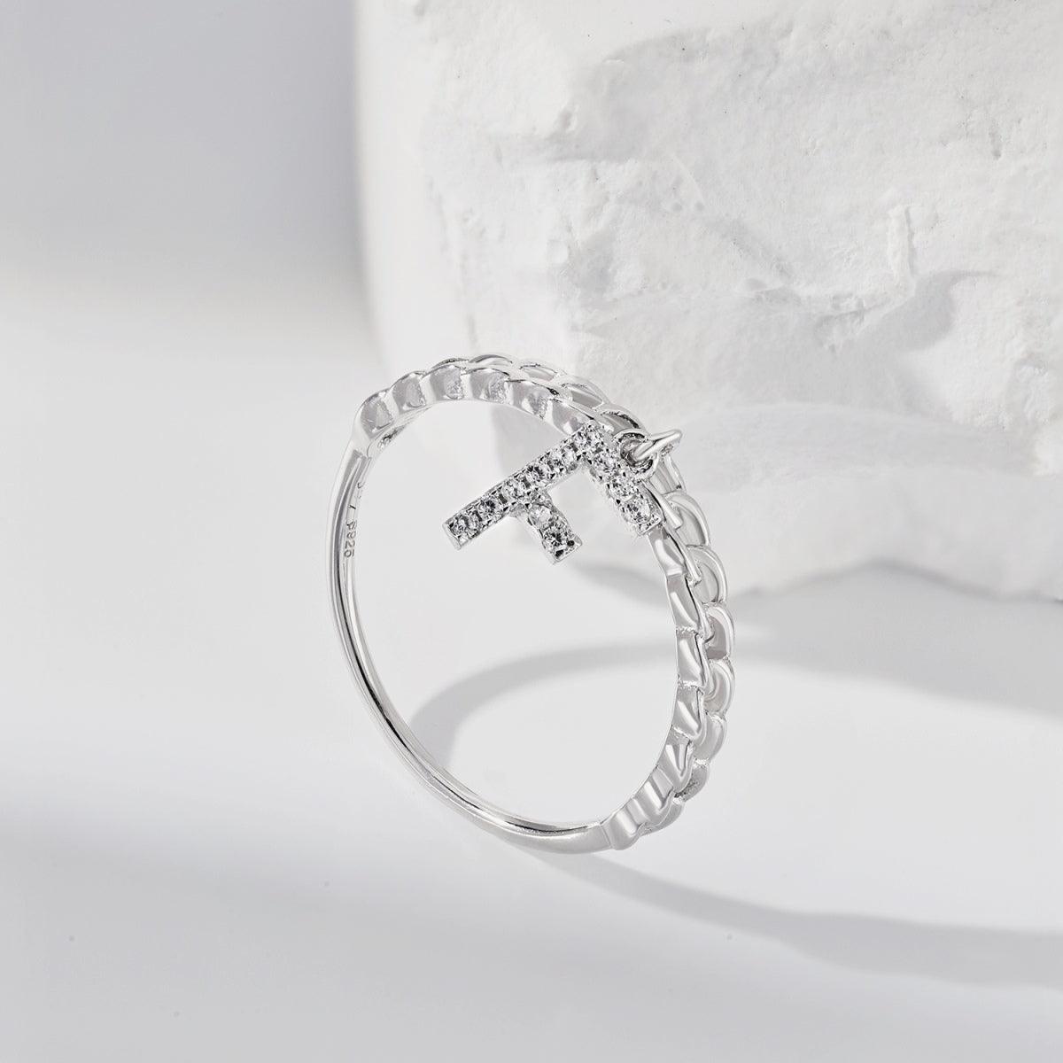 anello lettera in argento senza nickel