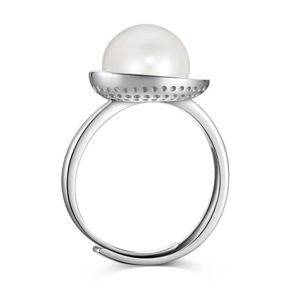 anello perla argento