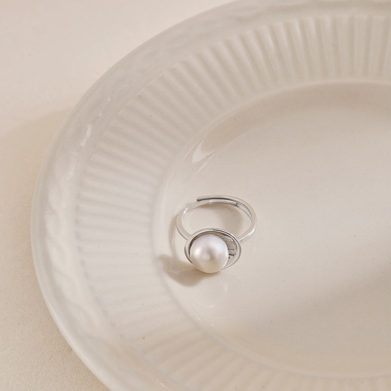 anello perla argento firmato Cucciola