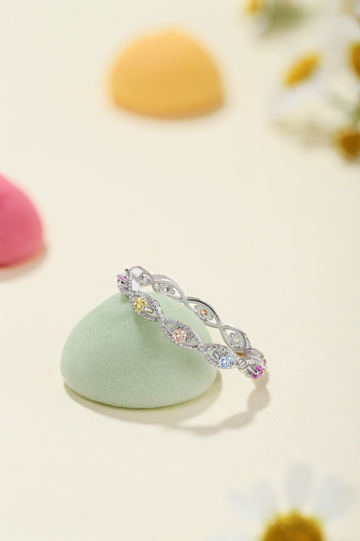 anello pietre colorate cucciola