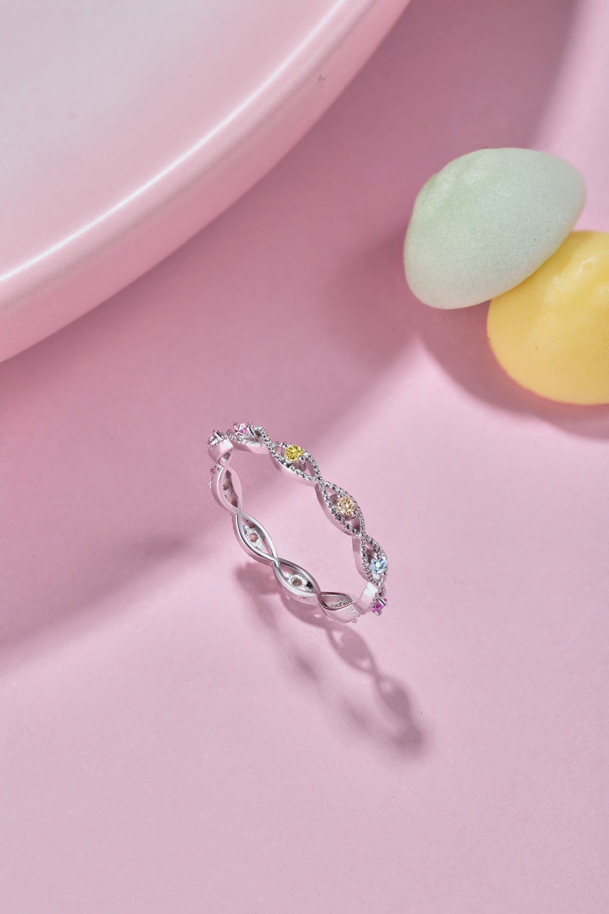 anello pietre colorate argento