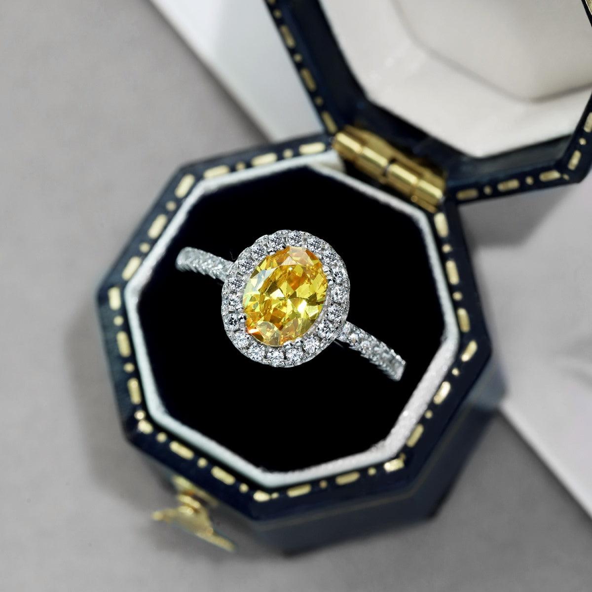 Anello in Argento Soleil pietra gialla di Cucciola