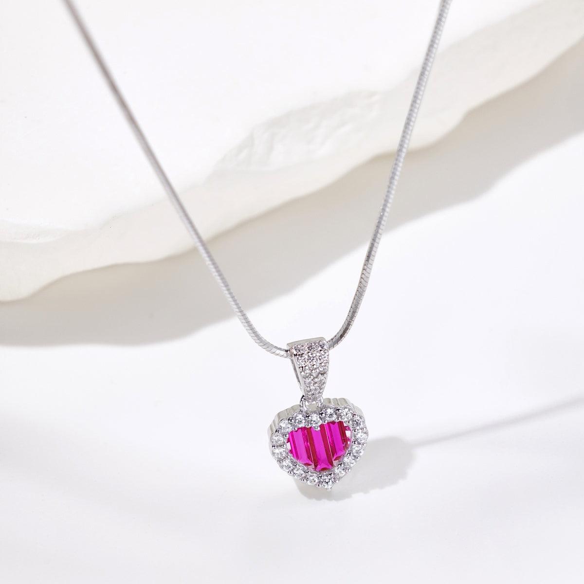 collana in argento 925 cuore pendente