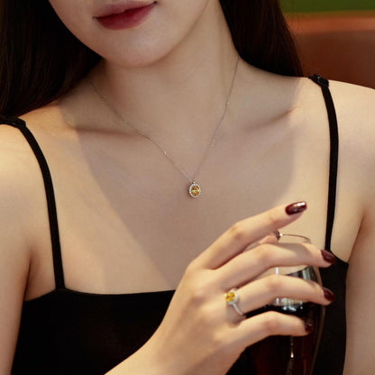 collana donna in argento pietra gialla Cucciola Gioielli
