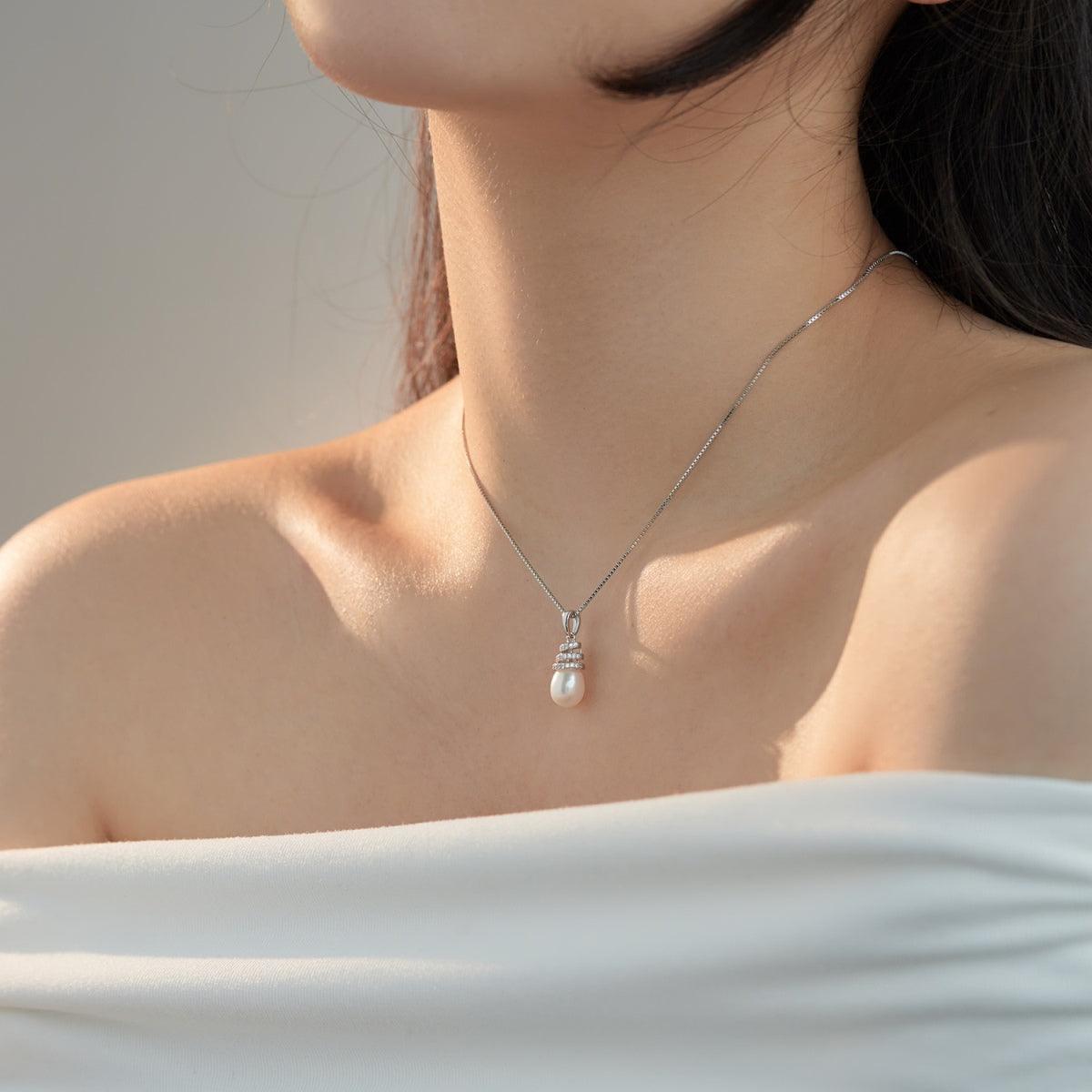 collana donna perla argento 925