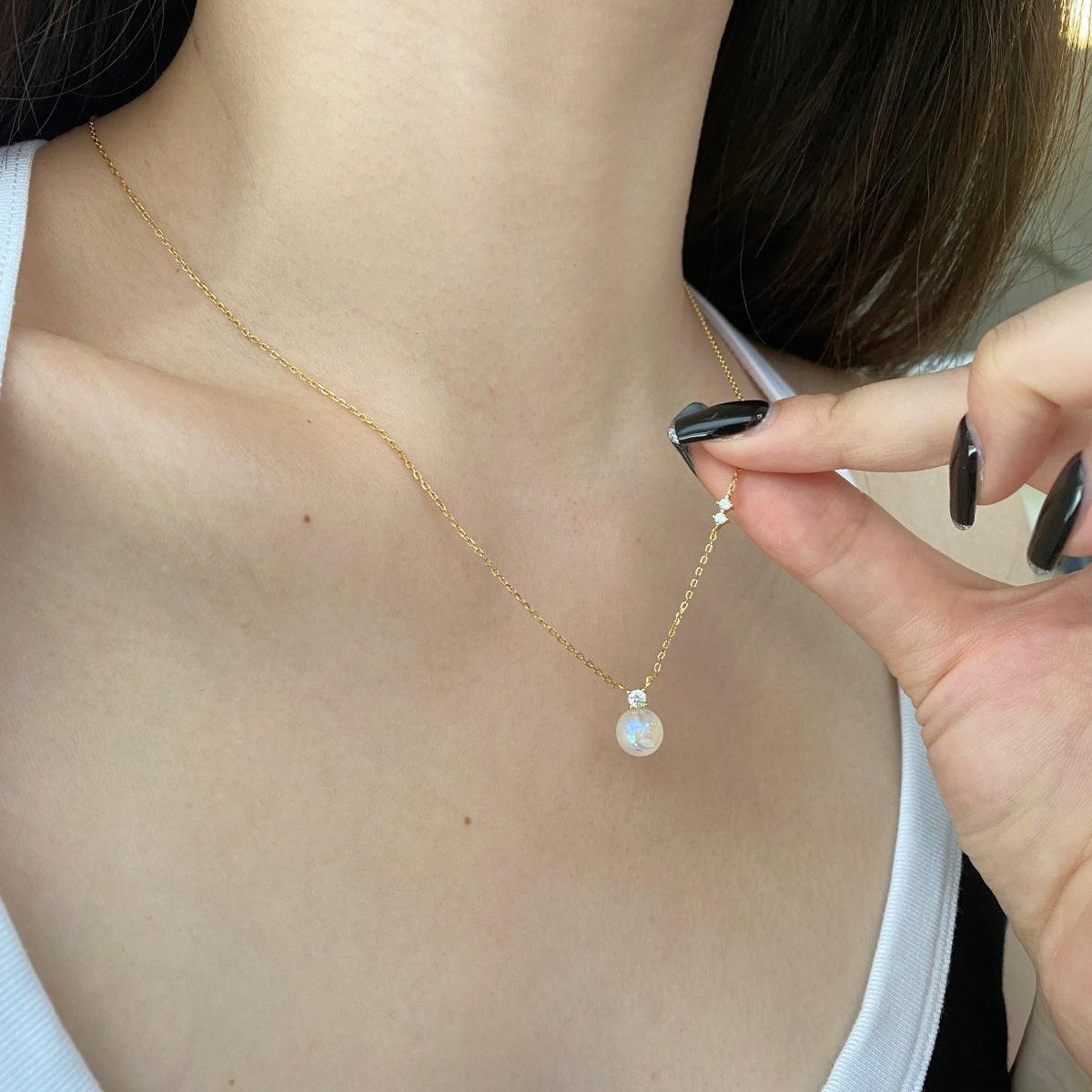 collana perla in Argento placcato oro