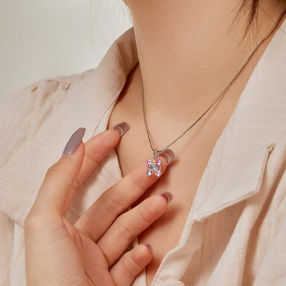 collana pietra rosa in argento Cucciola Gioielli