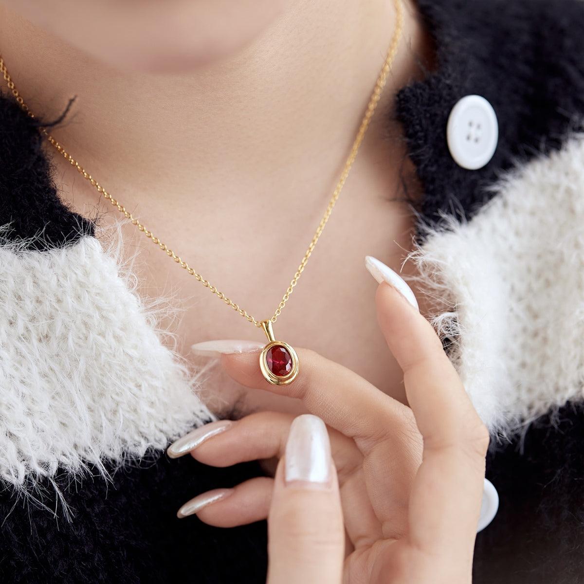 collana pietra rossa placcata oro Cucciola Gioielli