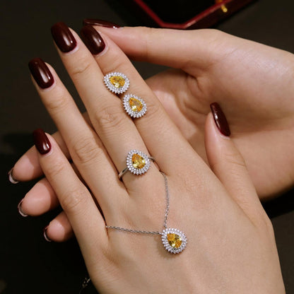 parure_pietra_gialla_argento - cucciolagioielli
