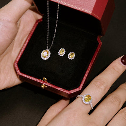 Parure pietra gialla in argento Cucciola Gioielli