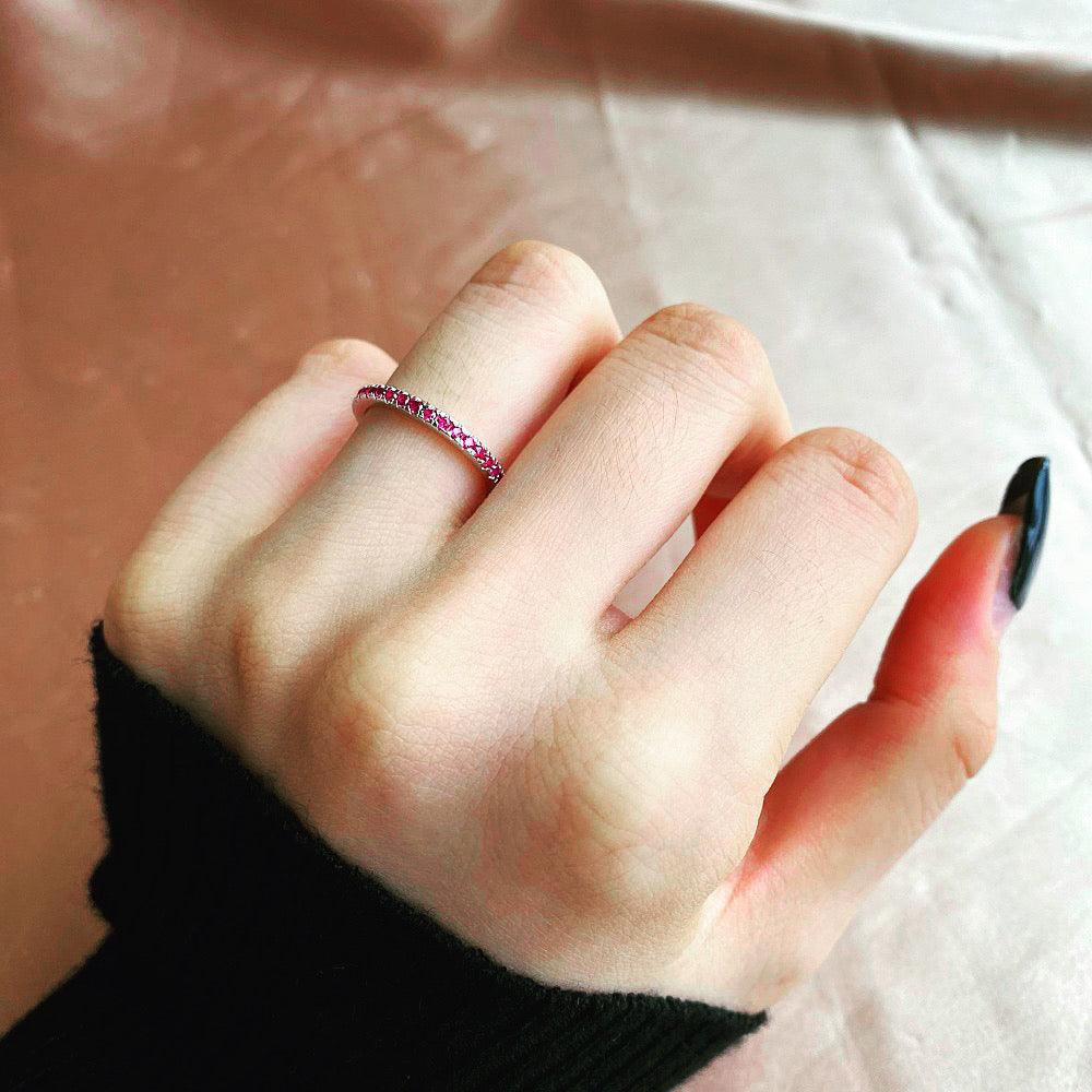 Anello tennis fucsia Argento di Cucciola Gioielli