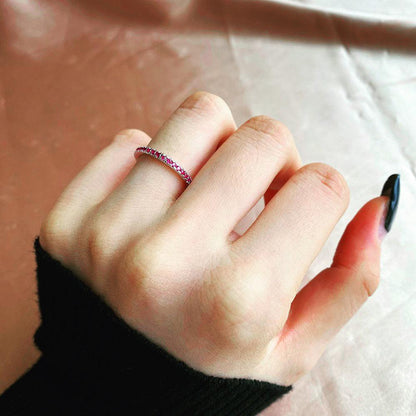 Anello tennis fucsia Argento di Cucciola Gioielli