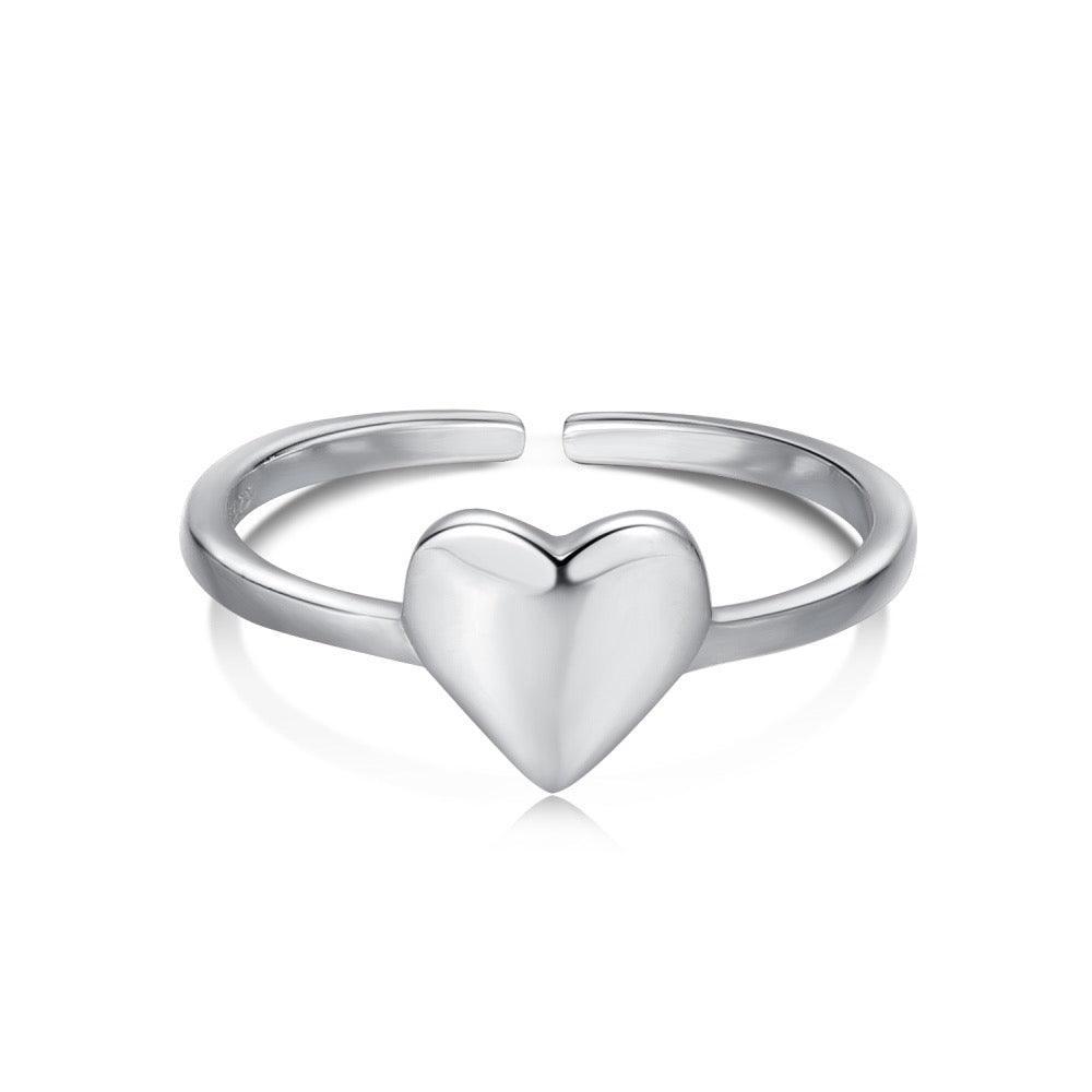 Anello argento cuore specchiato | Cucciola Gioielli