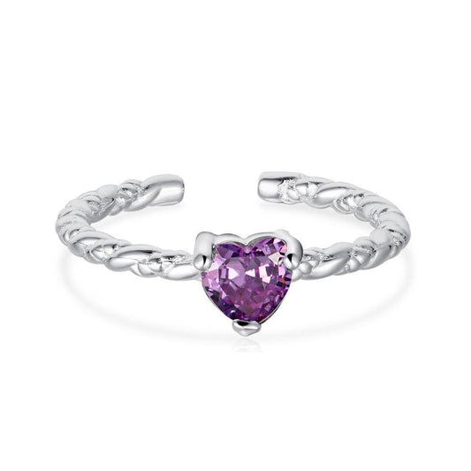 Anello in argento cuore Viola | Cucciola Gioielli