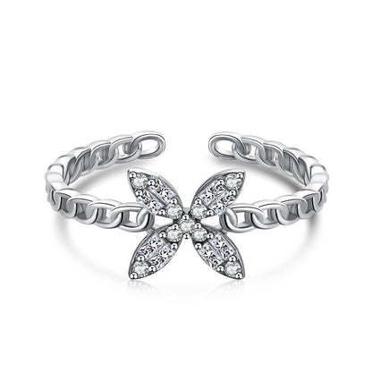 Anello argento farfalla luminosa | Cucciola Gioielli