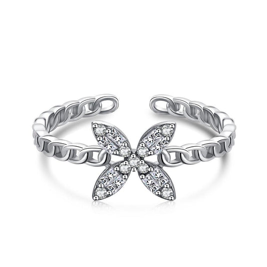 Anello argento farfalla luminosa | Cucciola Gioielli