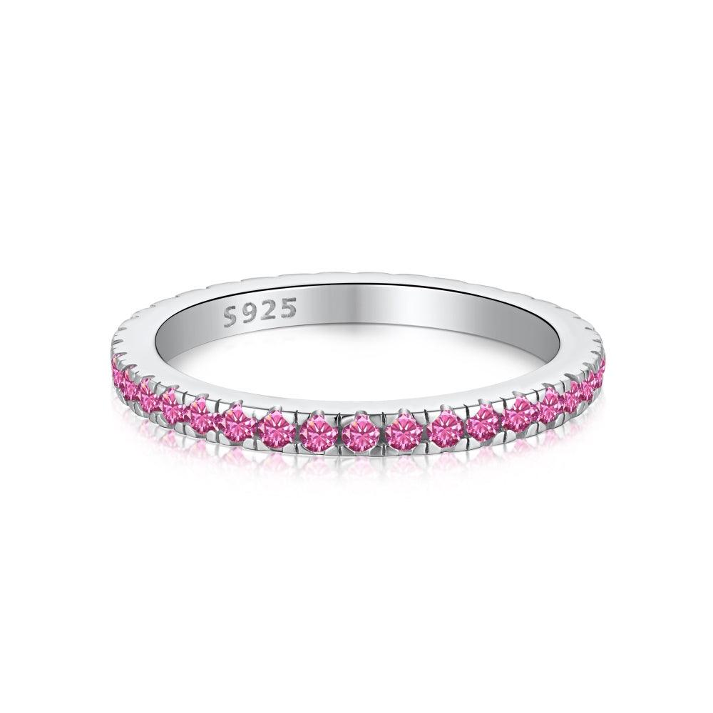 Anello tennis fucsia Argento | Cucciola Gioielli