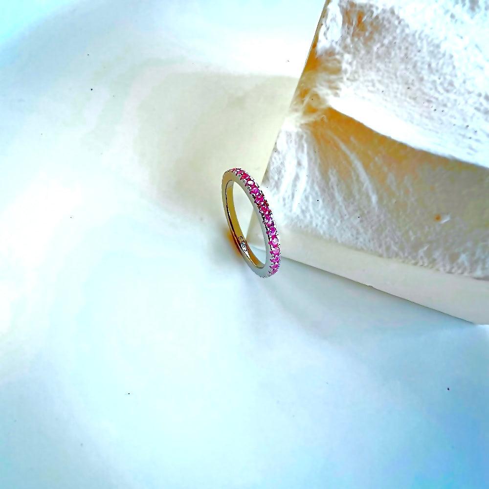 anello tennis fuscia Cucciola Gioielli