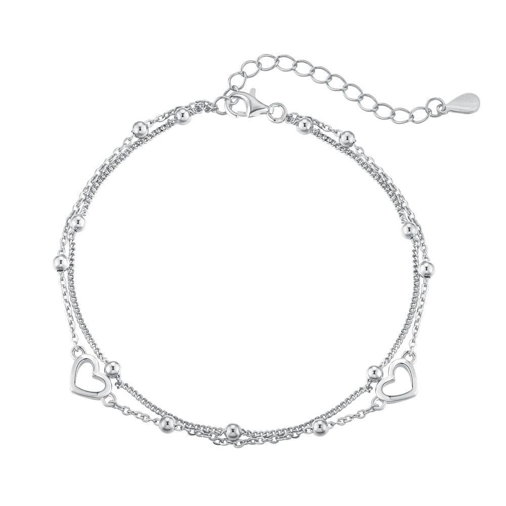 Bracciale in Argento duplice cuore | Cucciola Gioielli