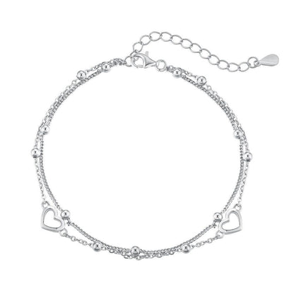 Bracciale in Argento duplice cuore | Cucciola Gioielli