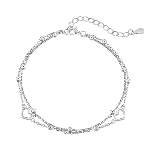Bracciale in Argento duplice cuore | Cucciola Gioielli
