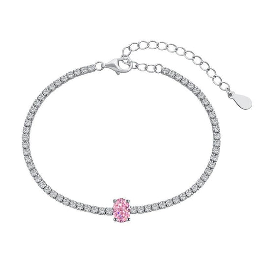 bracciale_donna_tennis_rosa_in_argento - cucciolagioielli