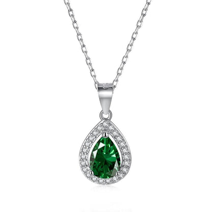 Collana a Goccia Pietra verde in Argento di Cucciola Gioielli