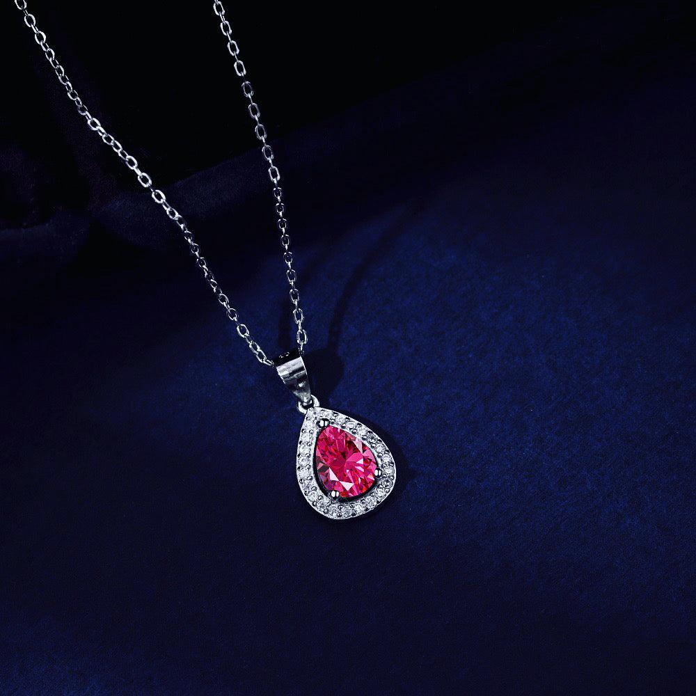 collana_a_goccia_rossa_in_argento - cucciolagioielli