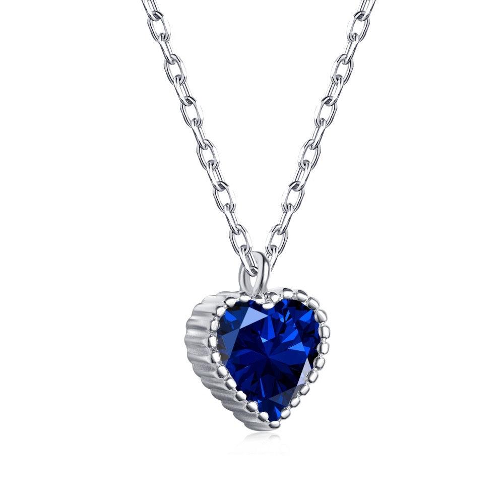 Collana cuore blu in Argento | Cucciola Gioielli