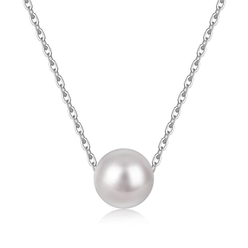 Collana argento perla bucata
