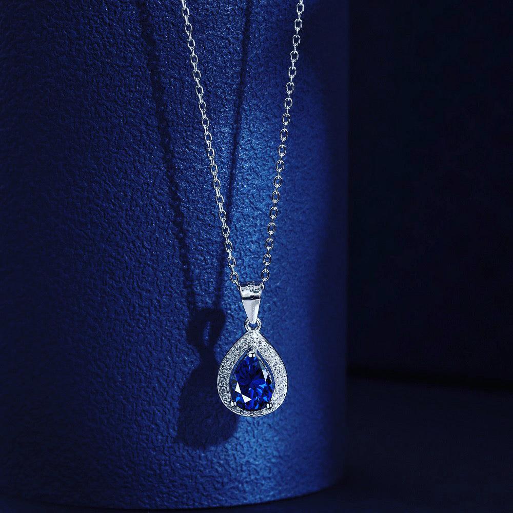 Collana In Argento Sterling 925 Con Opale Fuoco A Pera Gemma 7x5mm Collana In Argento Sterling 925 Con Opale Fuoco A Pera Gemma 7x5mm