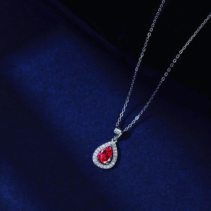 collana_pietra_rossa_a_goccia - cucciolagioielli