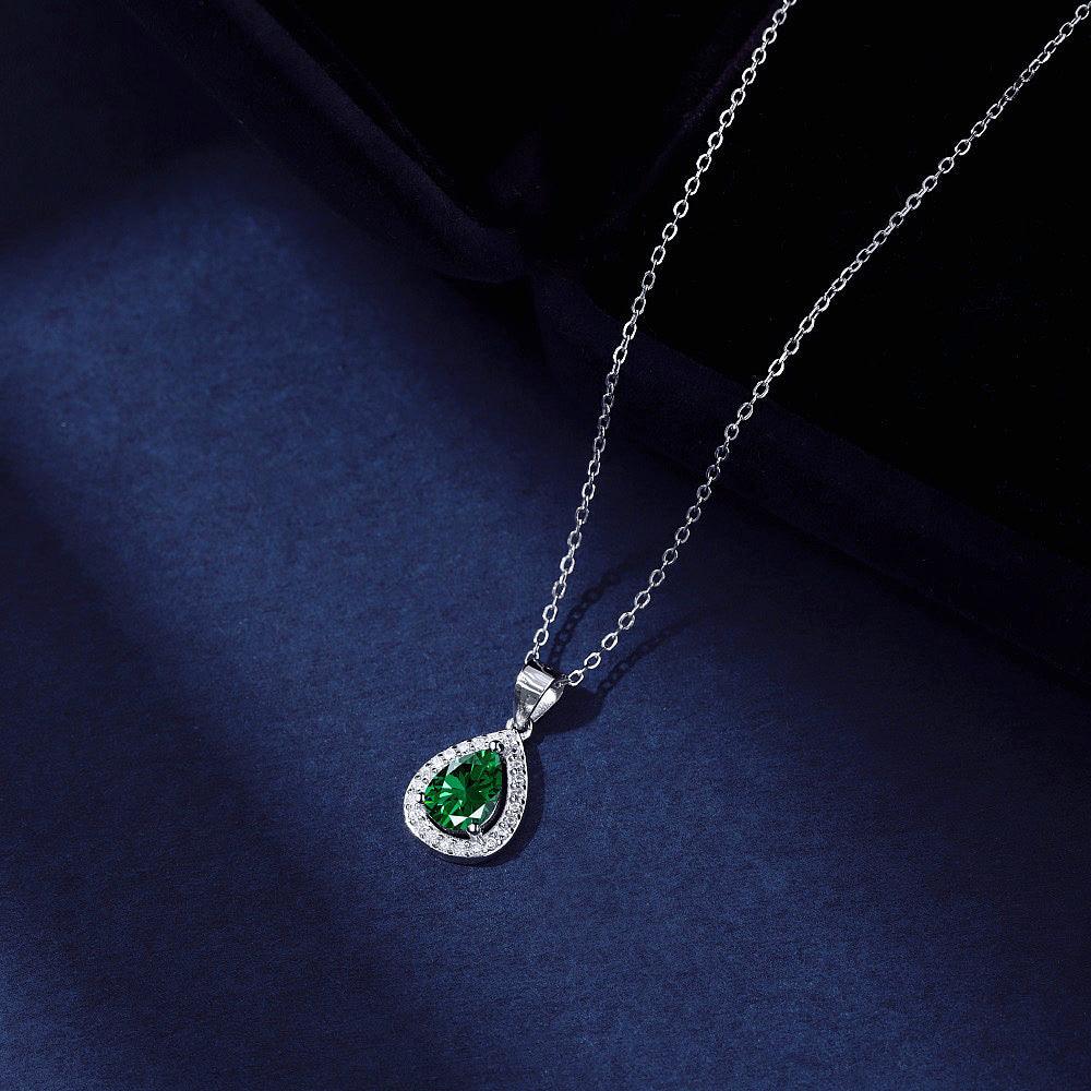 collana_senza_nickel_a_goccia_pietra_verde - cucciolagioielli